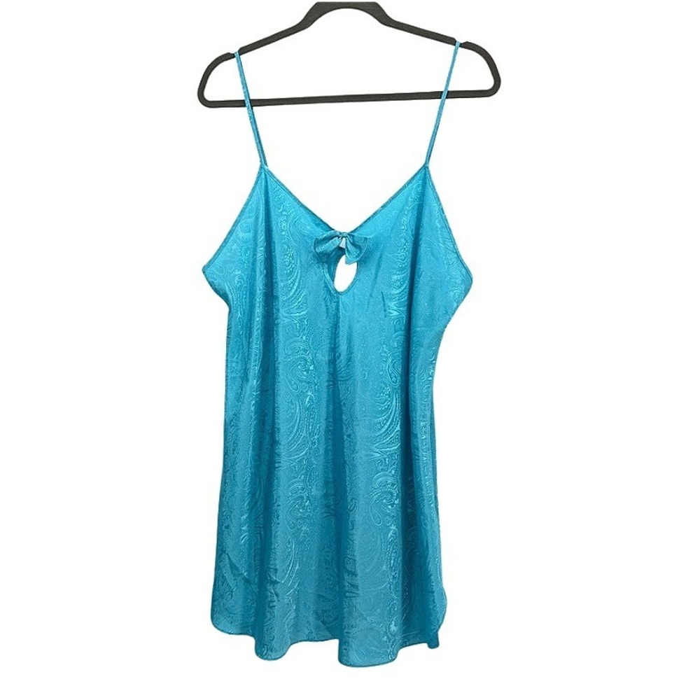 Intimate Moods Chemise Paisley Satin Bow Keyhole Sleepwear 2X